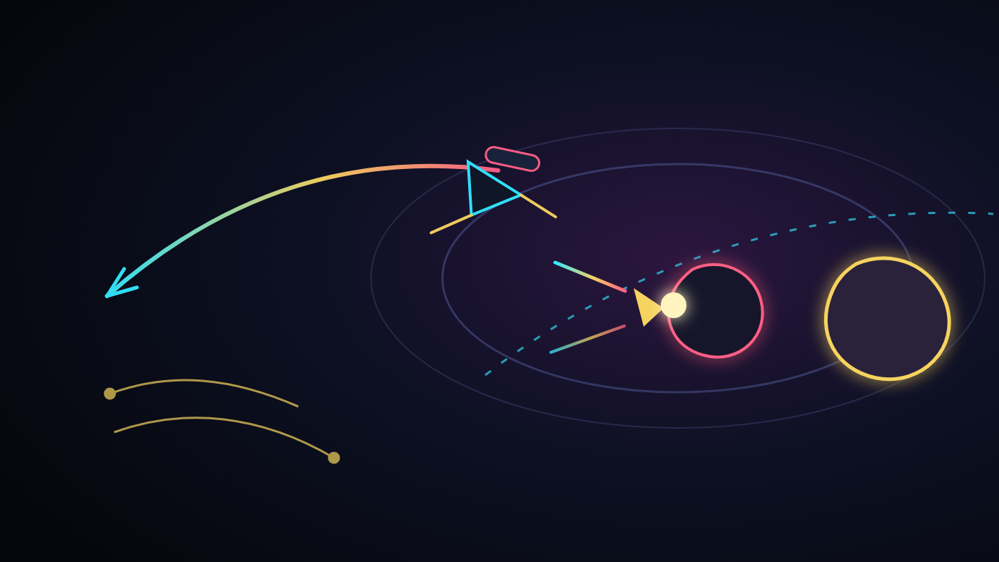 Abstract spacecraft targeting a small asteroid moon with observation arcs and impact geometry